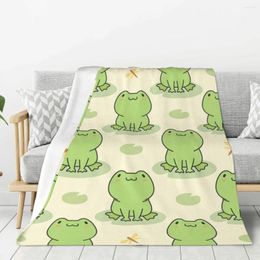 Blankets Cute Frog Animal Blanket Warm Lightweight Soft Plush Throw For Bedroom Sofa Couch Camping