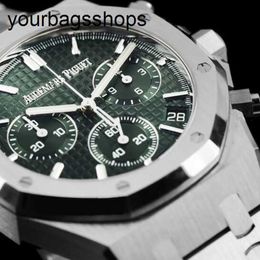 AP Watch Audemar Pigut The Lastest Watch Collection 26240st 50th Anniversary Green Plate Three Eyes Chronograph Automatic Mechanical Mens Watch Set with 41mm Dials