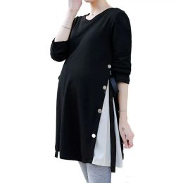 Dresses Maternity Dress For Pregnant Women Dresses Plus Size Patchwork Long Sleeve Loose Dresses for Women Clothing Maternity Clothes