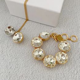 Hot Designer Brand Gold Ball Stor Crystal Necklace Armband Luxury Set for Women Top Quality Jewelry Party Runway Trends