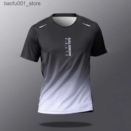 Men's T-Shirts Summer Fashionable and Breathable Badminton Top Quick Drying Mens Boxing Training Sport Shirt Outdoor Casual Running T-shirt Q240220