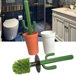 Bath Accessory Set Toilet Brush Innovative Dense Head Plastic Cute Cactus Long Handle Cleaning Cleaner For Home2238