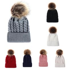 Baby Hat Caps Winter Newborn Cute Winter Kids Baby Hats Knitted Wool Hemming Hat Drop8302331