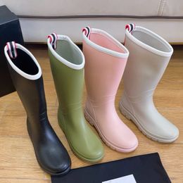 New fashion boots top designer shoes outdoor anti slip rain boots women's mid length rubber shoes candy jelly shoes warm motorcycle martin boots indoor shoes