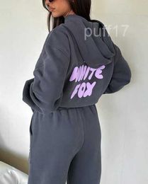 Designer Tracksuit Women White Fox Hoodie Sets Two 2 Piece Set Clothes Clothing Sporty Long Sleeved Pullover Hooded Tracksuits Spring Autumn S147