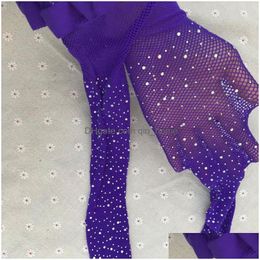 Socks Hosiery Girls Fishnet Hollow Bling Tights Lady Stretch Elastic Mesh Crystals Tight Girl Stockings Sexy Solid Pantyhose Drop Dhcsx