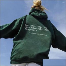 Women'S Hoodies Sweatshirts Womens Hoodie Mental Health Awareness Plover Vintage Aesthetic With Words On Back Unisex Trendy Drop D Dhzjg