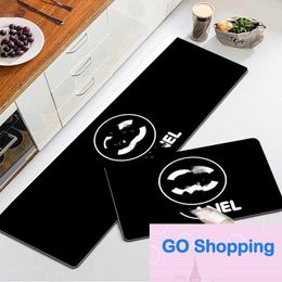 Top Trendy Brand Kitchen Floor Mat Internet Celebrity Light Luxury Carpet Absorbent Oil-Absorbing Non-Slip Floor Mat Kitchen Strip Sets