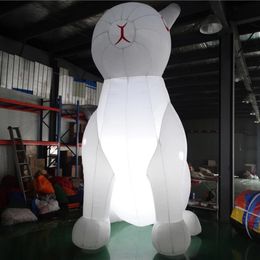 wholesale outdoor giant lovely lighting inflatable white rabbit Bunny model animal replica for advertising or Easter event decoraction