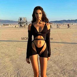 Women's Swimwear Sexy 3 Pics Swimsuit New Cut Out One Piece Women Halter Bathing Suits Beach Wear Swim Maillot de Bain MonokiniH2422088