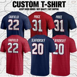 Custom Carey Price Patrick Roy Cole Caufield Guy Lafleur Brendan Gallagher USA Hockey Club Fans Branded T-Shirt Tees