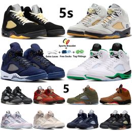 Jumpman 5 5s Mens Basketball Shoes Lucky Green Midnight Navy Plaid A Ma Maniere x Dawn Photon Dust Army Olive Archaeo Brown Easter Craft Men Trainers Sports Sneakers