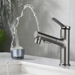 Bathroom Sink Faucets All Copper Pulling Type Basin Faucet And Cold Mixed Water Multi-functional Washbasin