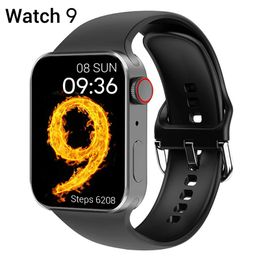 2024 Akıllı İzleme Serisi 9 8 45mm 2.1 "Erkek Kadınlar İzle Bluetooth Çağrı Bileklik Bileklik Kablosuz Şarj Fitness Tracker Sport Smartwatch Iwo Android iOS Saatler