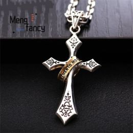 Pendants S925 Silver Vintage Cross Pendant Charms Fashion Women Men Necklace Amulets Fine Jewellery Mascots Souvenir Luxury Holiday Gifts