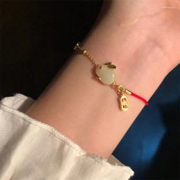 Charm Bracelets Oriental Characteristics Jade Hare Bracelet Grace Red Hand Rope Trendy Women Jewellery Accessories Lovers Gift