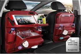 Car Interior Accessories 1PC PU Leather Car Seat Back Storage Hang Bag Multifunctional IPad Mini Holder Universal Back Seat Organ3399006