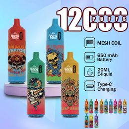Authentic bang 12000 puffs disposable vapes electric cigarette 25ml Type-C rechargeable 12k disposable Vapes 2% 5% nic and 10 different juice flavors mixed randomly