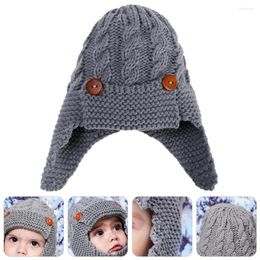 Ball Caps 1Pc Button Children Hat Warm Woollen Lovely For Baby