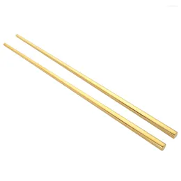 Chopsticks Stainless Steel Gold-plated Portable Student Tableware (Gold)