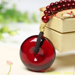 Pendants Myanmar Blood Red Amber Safety Pendant Necklace Raw Ore BALTIC AMBER PENDANT Men's and Women's Sweater Chain Necklace