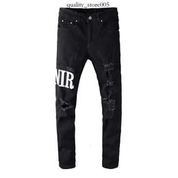 Amirs Jeans Denim Trousers Jeans Designer Jean Men Black Pants High-End Quality Straight Design Retro Casual Sweatpants Joggers 239