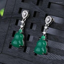 Stud Earrings Hip Hop Style Gourd Women's Fashion Green Wholesale