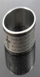 Mens Womens Etch Christian Serenity Prayer Stainless Steel Ring Silver Fashion Jewellery Band Ring Size 8 to 127178604