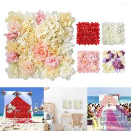 Decorative Flowers 2x Artificial Flower Wall Background Wedding Pography Decoration Fake Rose Hydrangea Silk Panels-Decor