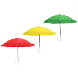 Umbrellas 3 Pcs For Rain Lace Toy Po Accessory Container Adorable Mini Festival Decor Children Cognitive Plaything