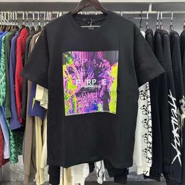 Mens T Purple Shirt Graphic Tee Designer Tshirt Clothes Cotton Shirts Graffiti Evil Fun Colour Print Sketch Oil Painting Pattern St 9522