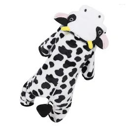 Dog Apparel Costume Cow Hoodie Coral Fleece Puppy Christmas Clothes For Small Medium Dogs