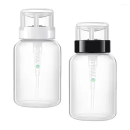 Nail Gel 2 Pcs Clear Polish Pumping Bottle Liquid Storage Bottles Toiletries Remover Dispenser Travel