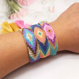 Bracelets ZHONGVI Evil Eye Bracelet Miyuki Beads Bracelets For Women 2021 Handmade Loom Woven Tassel Pulseras Mujer Jewellery Wholesale