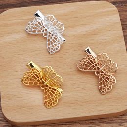 Hair Clips 10 PCS 35 MM Metal Alloy Butterfly Hairpins Ancient Hairwear Bridal Headwear DIY Jewelry Accessories