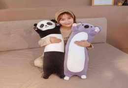 Long Giant Panda Plush Toy Cylidrical Animal Bolster Pillow Koala Bear Stuffed Plushie 70130cm Children Sleeping Friends Gift AA22972198