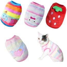 Cat Costumes Cartoon Fleece Clothes Autumn Winter Warm Coat Jacket For Pet Dogs Puppy Cats Sweater Clothing Soft Kitten Products