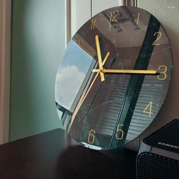 Wall Clocks 12 Inch Luxury Glass Clock Modern Silent Creative Watch Home Decocr Living Room Kitchen Big Reloj Cocina