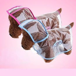 Dog Apparel Pet Transparent Raincoat Dogs Waterproof Poncho Puppy Hooded Coat Small Medium Rainy Day Clothes Supplies