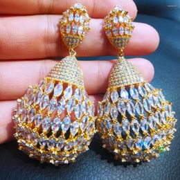 Dangle Earrings Missvikki Full Clear CZ Crystal Stone Big Waterdrop Pendant Jewelry For Women Bride Wedding Appointment Party Show