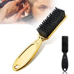 1 piece of vintage gold plastic handle hair brush soft hair cleaning brush hair clipper neck dust collector hair removal comb hair brush 230208
