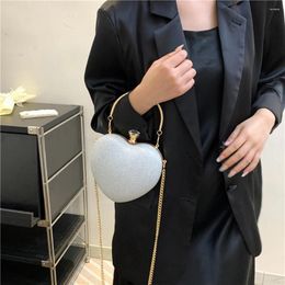 Evening Bags Women Heart Shape Clutch Bag With Chain Strap Shoulder Purse Handbag For Wedding Cocktail Party