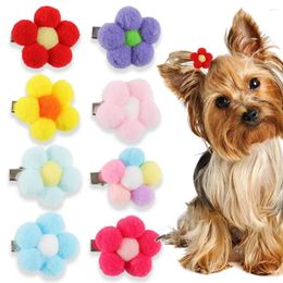 Dog Apparel 20 Pcs Pet Hairpins Cute Flower Bows Ball Shape Hair Clips Puppy Cat Headwear Barrette Grooming Accessories