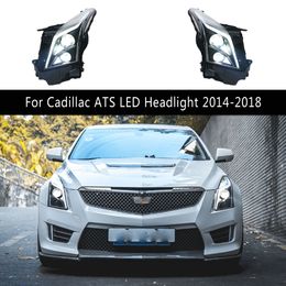 Car Styling Front Lamp For Cadillac ATS ATS-L LED Headlight Assembly 14-18 DRL Daytime Running Light Streamer Turn Signal Indicator