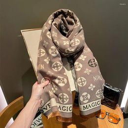 Scarves Scarf Women's Winter 2024 England Warm And Thick Letters Big-name High-grade Students With Shawls.