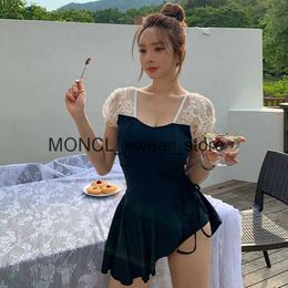 Women's Swimwear One-piece Swimsuit Women Professional Conservative Belly Cover Slimming New Retro Backless Sexy Hot SpringH2422088