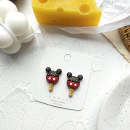 Stud Earrings Cute Anime For Women Animal Mouse Resin Popsicle Birthday Gifts 2024 Trend Korean Party Jewelry Wholesale