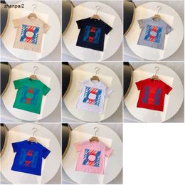 Luxury kids T shirts Square pattern printing summer boys top Size 90-150 CM designer baby clothes girl Short Sleeve cotton child tees 24Feb20