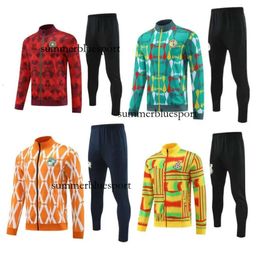 2023 24vory Coast Morocco Ghana Senegal Running Track -Suits устанавливает мужчины на открытом воздухе футбольные костюмы домашние наборы куртки спортивная одежда пешеход