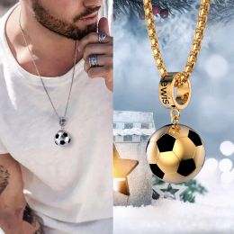 Necklaces PolishedPlus Custom Name Football Necklace World Cup Necklaces Personalised Fashion Soccer Pendant For Celebrate